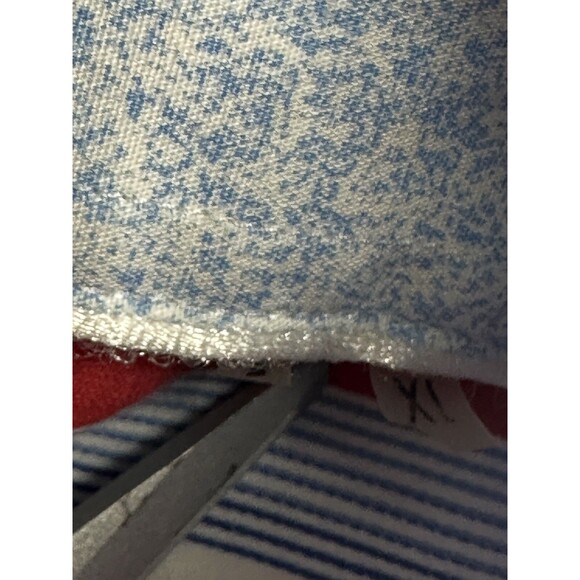 Bugatchi All Cotton Button Front Shirt Mens XL Shaped Trim Fit Stripes Red Blue - Picture 10 of 10